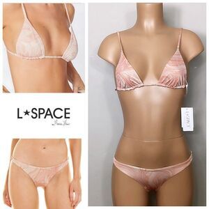 New. L*SPACE metallic swirl bikini set. Retails $198 small